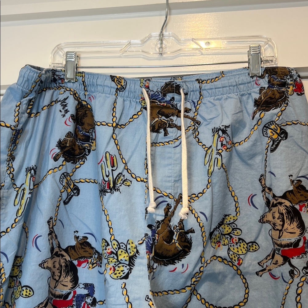 Old Navy Light Blue Men's PJ Pants with Rope & Western horse print size XL. - Picture 2 of 8